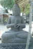  Product image 2 of the product “Seated Buddha Dharmachakra, 206 cm Height, Basanite, Natural Green ”